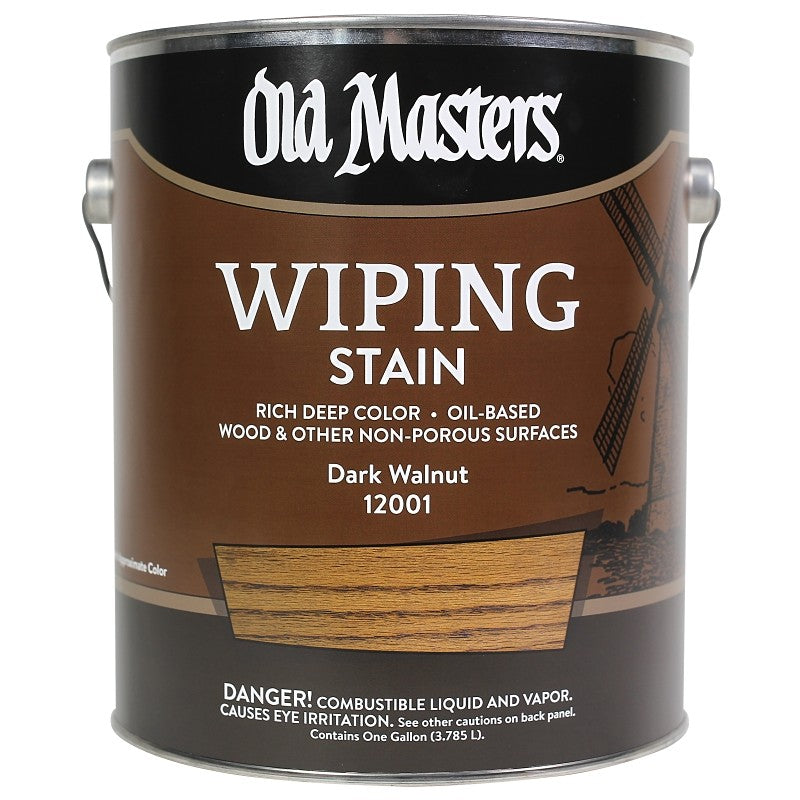 Old Masters 12001 Wiping Stain, Dark Walnut, Liquid, 1 gal, Can (Pack of 2)