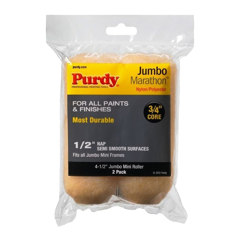 Purdy Marathon 14G624063 Paint Roller Cover, 1/2 in Thick Nap, 4-1/2 in L, Nylon/Polyester Cover