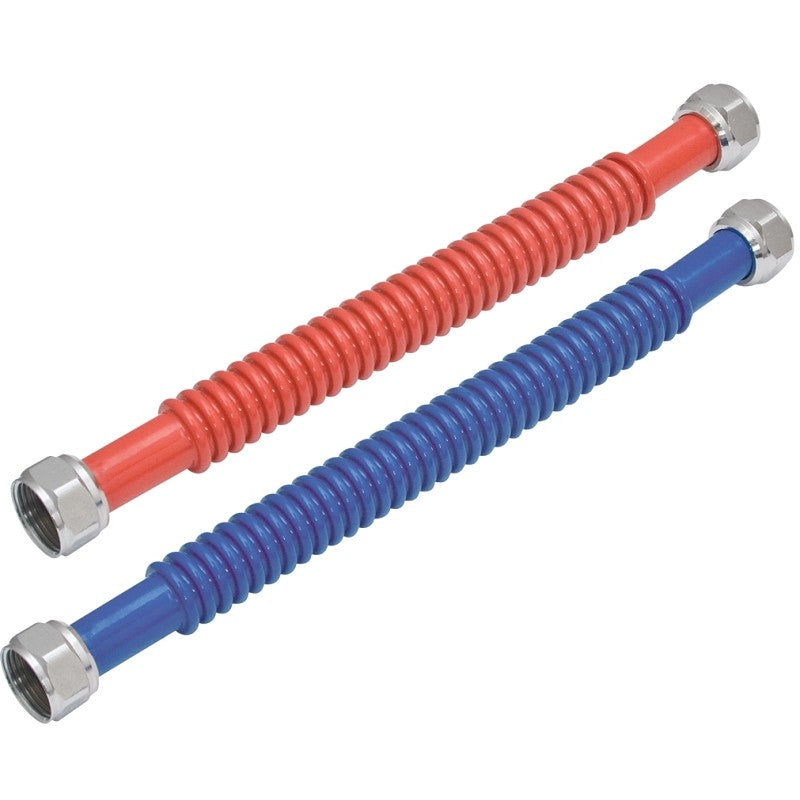 Ez-Flo WaterFlex Series 0437118 Corrugated Flexible Water Heater Connector, 3/4 in, FIP, Stainless Steel, 18 in L