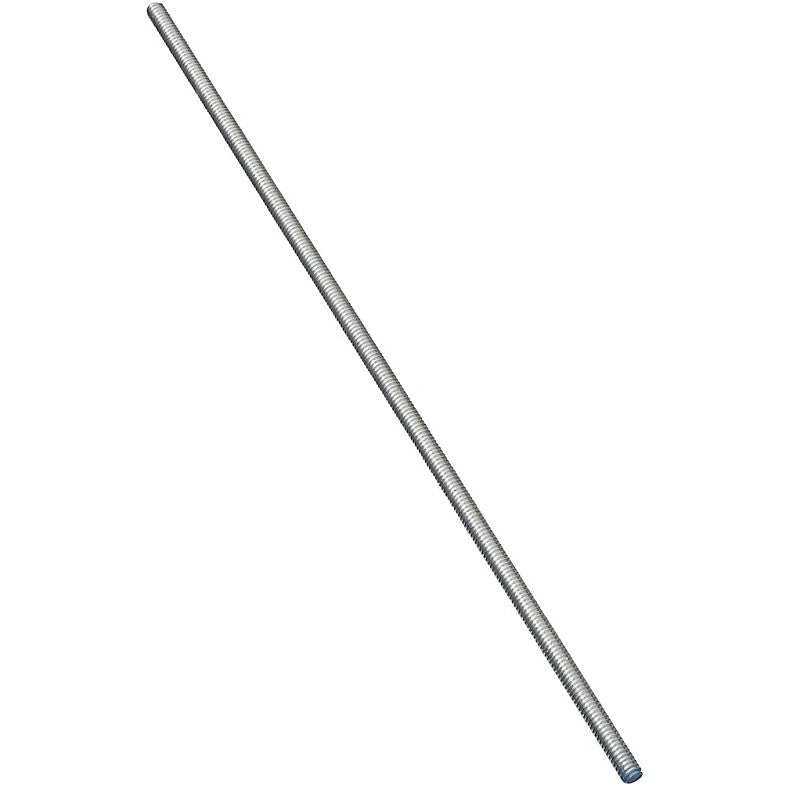 National Hardware N179-317 Threaded Rod, 1/4-20 Thread, 12 in L, A Grade, Steel, Zinc, UNC Thread