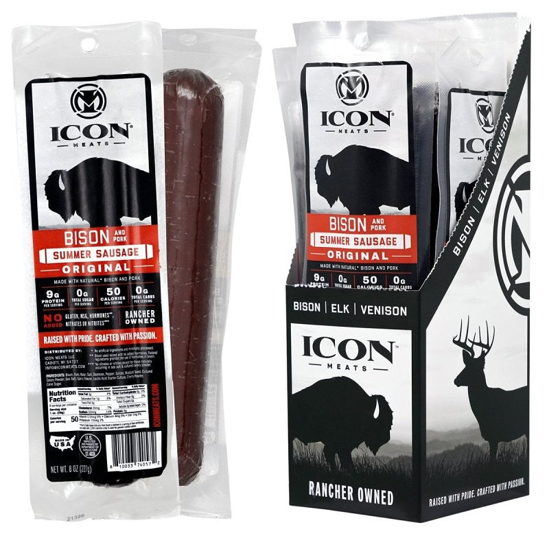 Icon Meats 74057 Summer Sausage, Original, 8 oz Pack (Pack of 4)