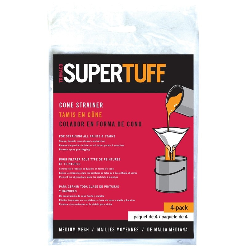 Trimaco 11101 Cone Paint Strainer Bag, White