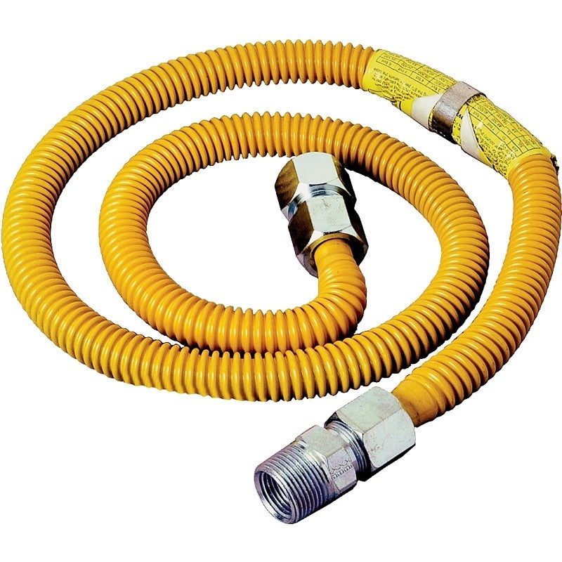 BrassCraft ProCoat Series CSSC21-48 Gas Connector, 48 in L, 3/4 x 3/4 in, Stainless Steel