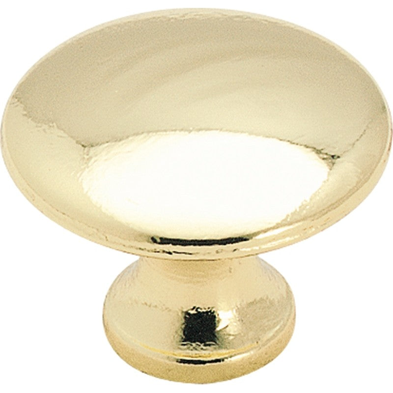 Amerock 255PB Cabinet Knob, 15/16 in Projection, Zinc, Polished Brass