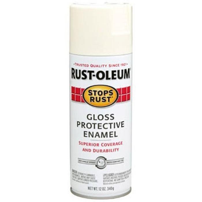 Rust-Oleum 7789830 Rust Preventative Spray Paint, Gloss, Canvas White, 12 oz, Can