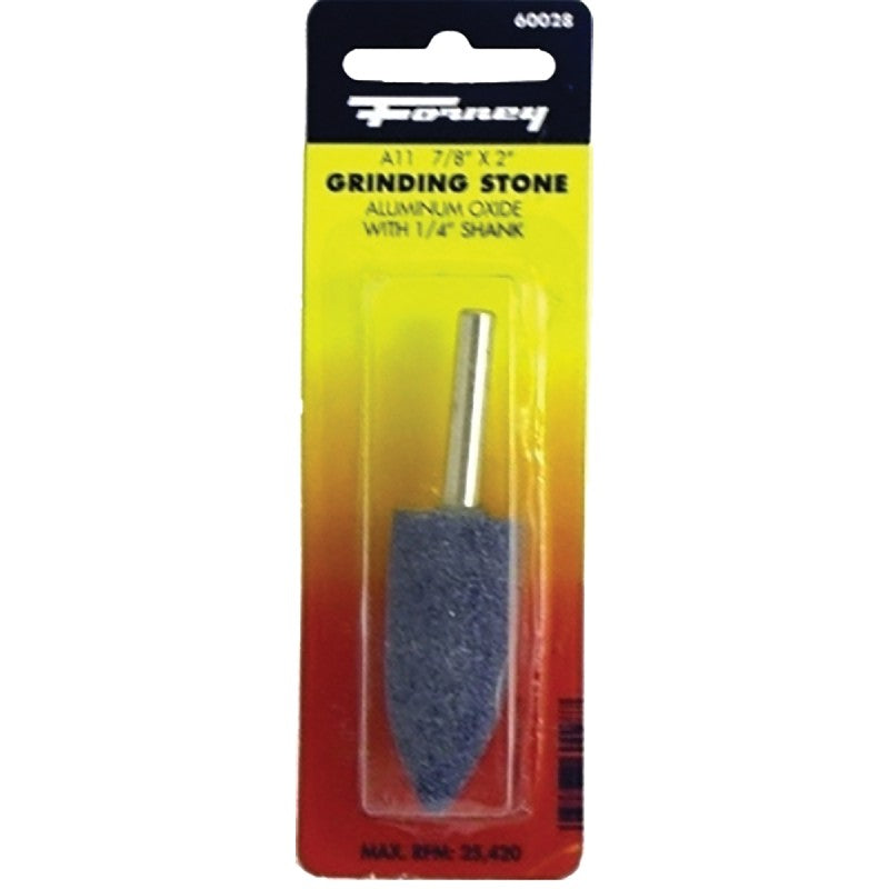 Forney 60028 Grinding Point, 7/8 x 2 in Dia, 1/4 in Arbor/Shank, 60 Grit, Coarse, Aluminum Oxide Abrasive