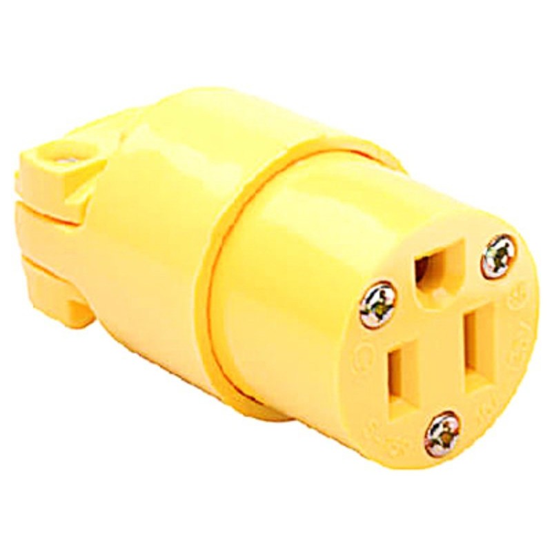 Legrand 4887YCC10 Electrical Connector, 2 -Pole, 15 A, 125 V, NEMA: NEMA 5-15R, Yellow