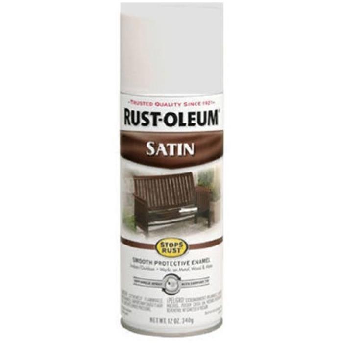 Rust-Oleum 7791830 Rust Preventative Spray Paint, Low Satin, White, 12 oz, Can