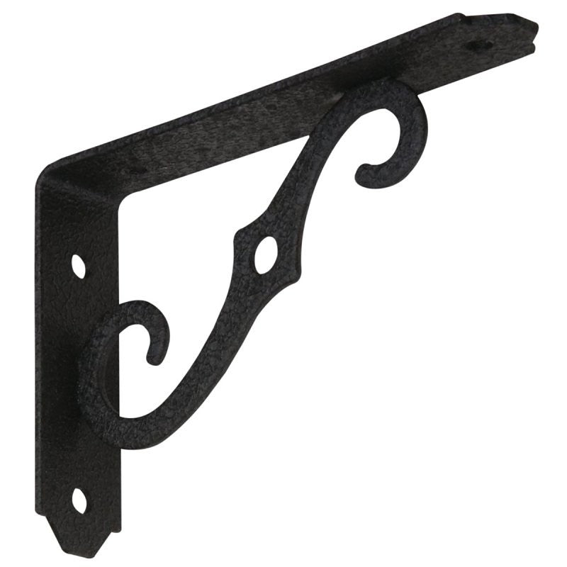 National Hardware 152BC 229393 Shelf Bracket, 80 lb, 5 in L, 0.94 in H, Steel, Antique Black