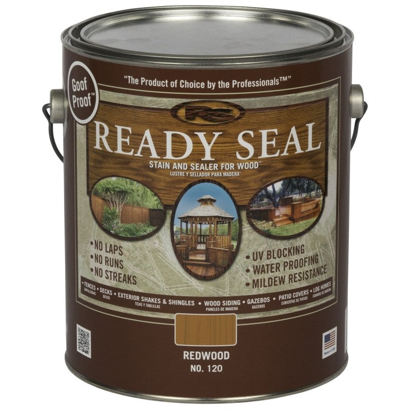 Ready Seal 120 Stain and Sealer, Redwood, 1 gal, Can (Pack of 4)