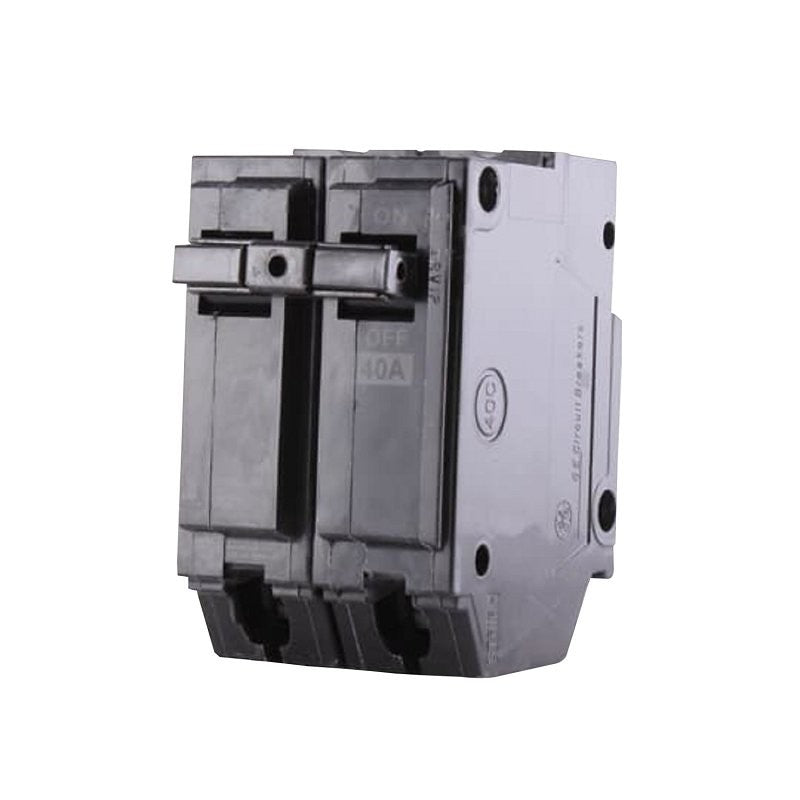 GE THQL2140 Feeder Circuit Breaker, Type THQL, 40 A, 2-Pole, 120/240 V, Non-Interchangeable Trip, Plug