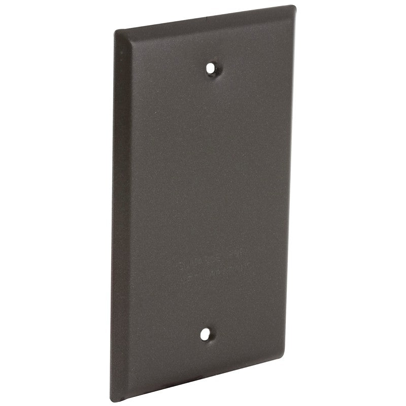 Hubbell 5173-7 Cover, Blank, Flat, 4-17/32 in L, 2-25/32 in W, 1-Gang, Metal, Bronze, Powder-Coated, 12/CD
