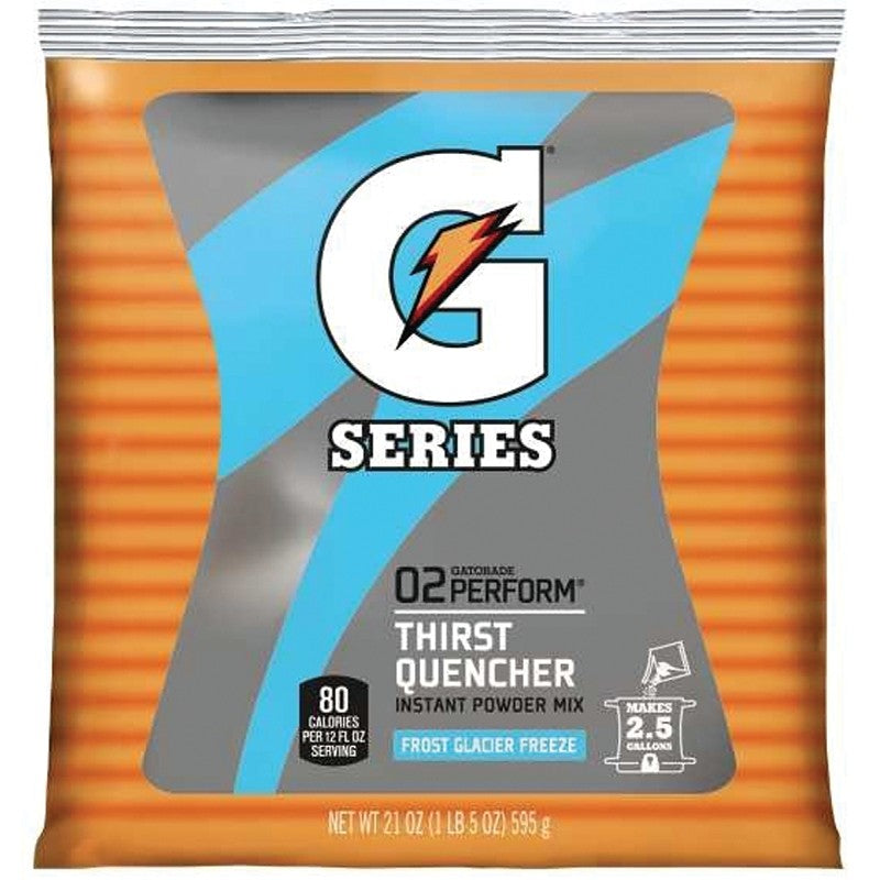 Gatorade 33677 Thirst Quencher Instant Powder Sports Drink Mix, Powder, Glacier Freeze Flavor, 21 oz Pack (Pack of 32)