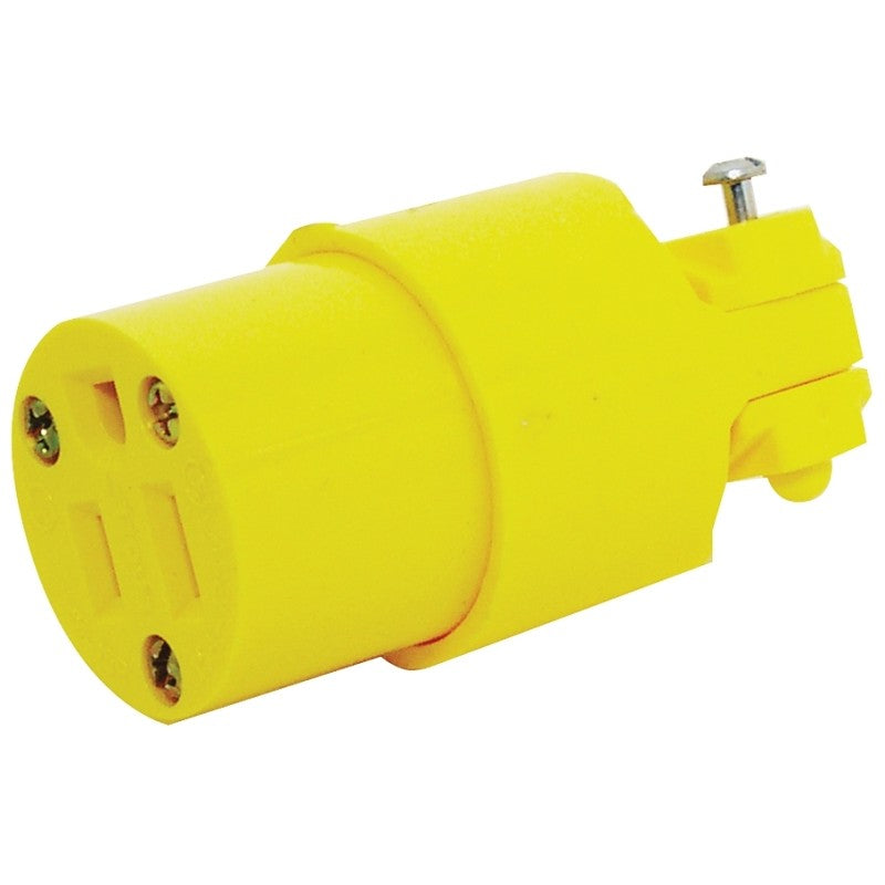 Eaton Wiring Devices 4887-BOX Electrical Connector, Straight Blade, 1/4 to 21/32 in, 2-Pole, 15 A, 125 V, Yellow