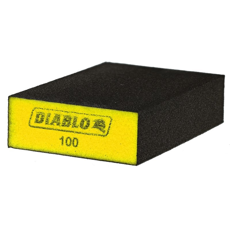 Diablo ENDURA-BOND DFBBLOCFIN01G Flat Edge Sanding Block, 4 in L, 2-1/2 in W, 100 Grit, Fine