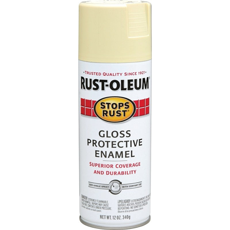 Rust-Oleum 7794830 Rust Preventative Spray Paint, Gloss, Antique White, 12 oz, Can