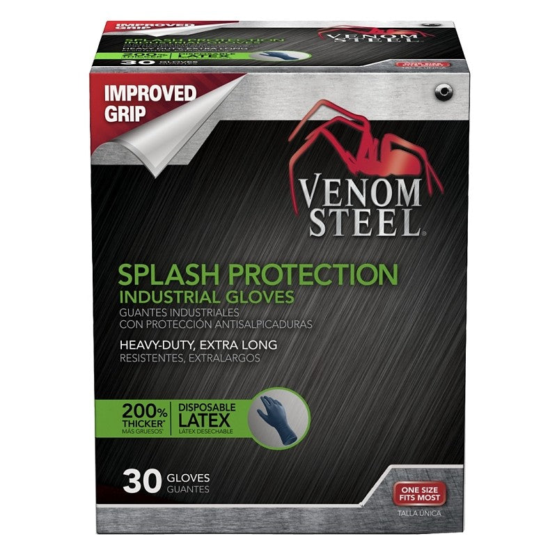 Venom Steel VEN6025 Gloves, One-Size, Latex, Powder-Free, 12 in L