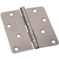 Door Hinges 4 Inch 1/4 Radius Satin Nickel 2 Pack