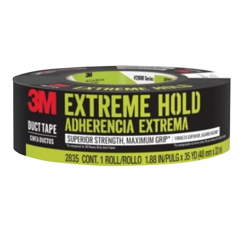 3M 2835-B Duct Tape, 35 yd L, 1.88 in W, Black