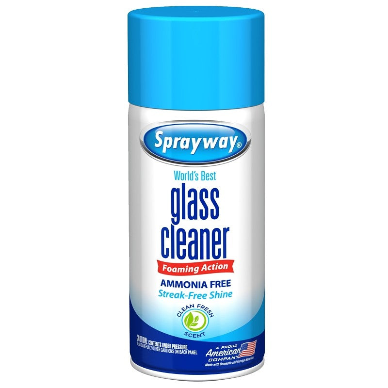 Sprayway SW195R Glass Cleaner, 6 oz, Aerosol, Butyl, Colorless/Pale Yellow (Pack of 12)