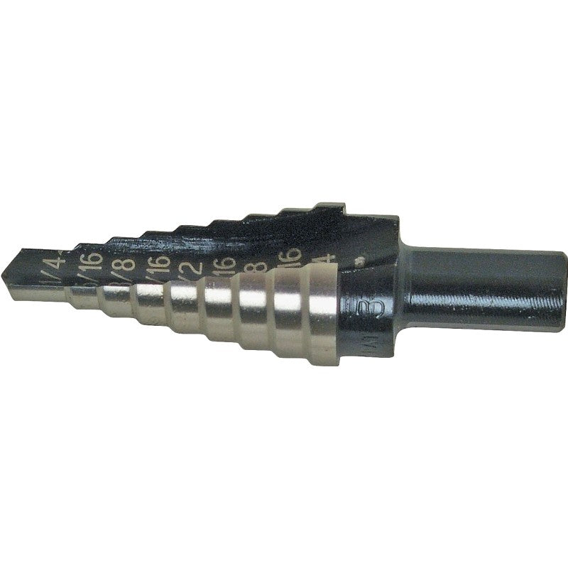 Irwin Unibit 10233 Step Drill Bit, 1/4 to 3/4 in Dia, 1-Flute, 3/8 in Dia Shank, Hex Shank