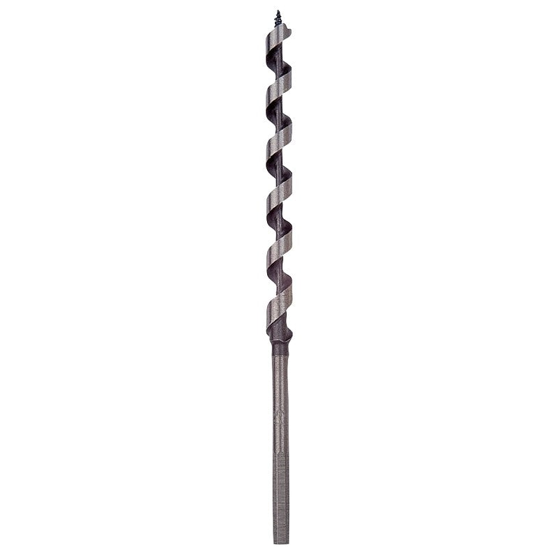 Irwin 49906 Power Drill Auger Bit, 3/8 in Dia, 7-1/2 in OAL, Solid Center Flute, 1-Flute, 7/32 in Dia Shank, Hex Shank