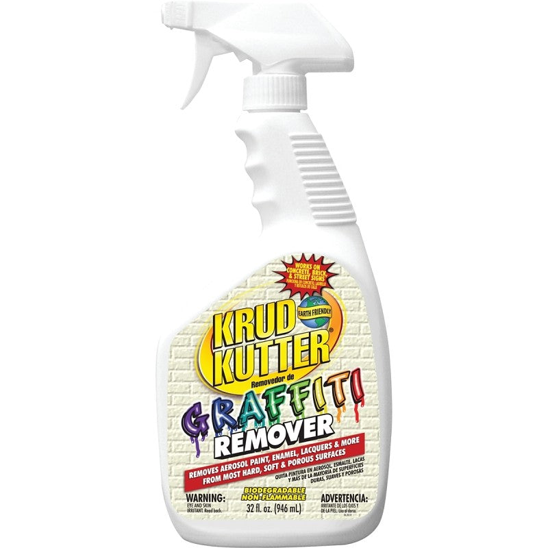 Krud Kutter GR326 Graffiti Remover, Liquid, Mild, Clear, 32 oz (Pack of 6)