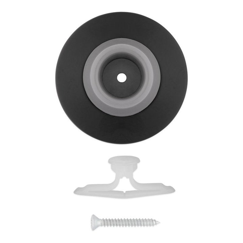 National Hardware N830-584 Concave Door Stop, 4 in Dia Base, Matte