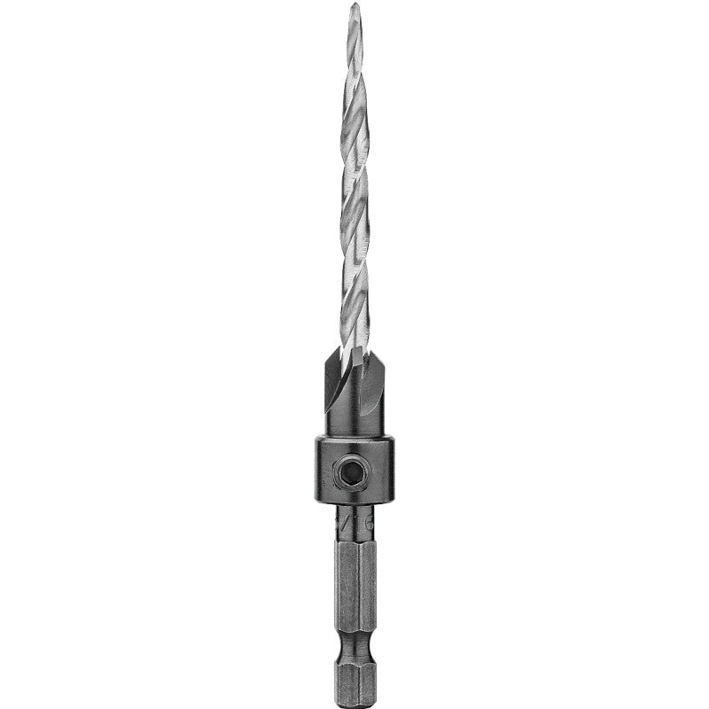 DEWALT DW2569 Drill Bit, 3/16 in Dia, 3-3/4 in OAL, Countersink, Spiral Flute, 4-Flute, 1/4 in Dia Shank, Hex Shank