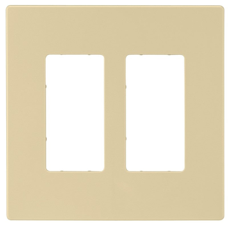 Eaton Cooper Wiring PJ PJS262V Wallplate, 4.87 in L, 4.94 in W, 2 -Gang, Polycarbonate, Ivory, High-Gloss