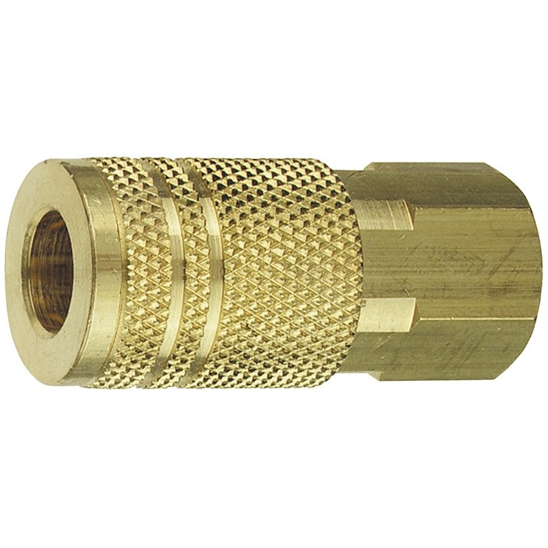 Tru-Flate 13-235 Coupler, I/M-Style, 1/4 in, FNPT, Brass