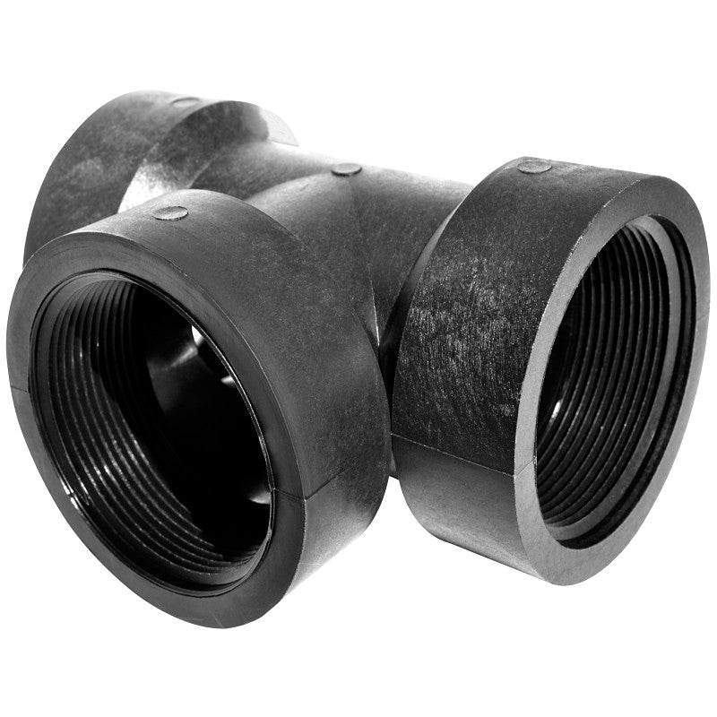 Green Leaf TT300P Pipe Tee, 3 in, FNPT, Polypropylene, Black, SCH 80 Schedule