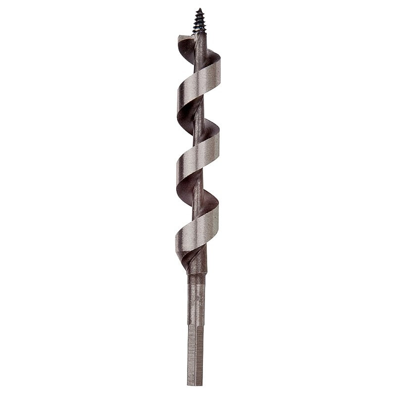 Irwin 49914 Power Drill Auger Bit, 7/8 in Dia, 7-1/2 in OAL, Solid Center Flute, 1-Flute, 5/16 in Dia Shank, Hex Shank