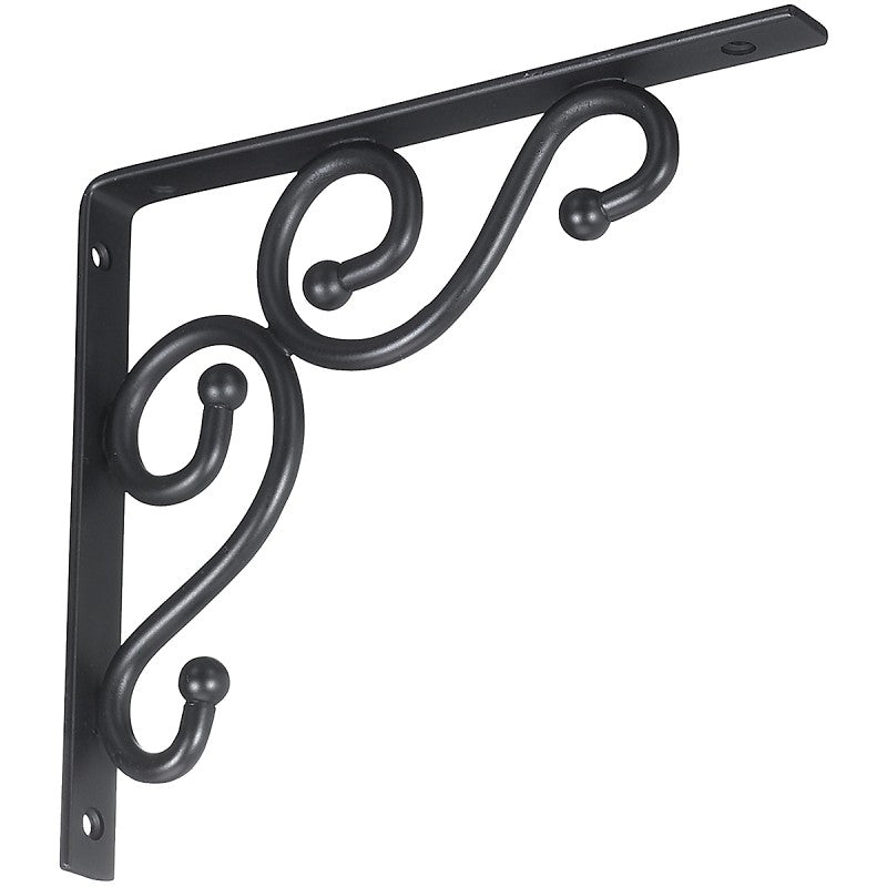National Hardware N236-220 Shelf Bracket, 7 in L, Black, Steel