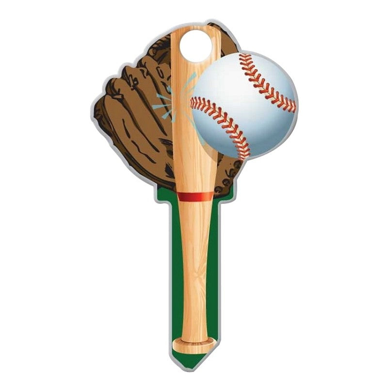 Lucky Line Key Shapes Series B120S Key Blank, Baseball, Brass, Enamel-Coated, For: Schlage Locks (Pack of 5)