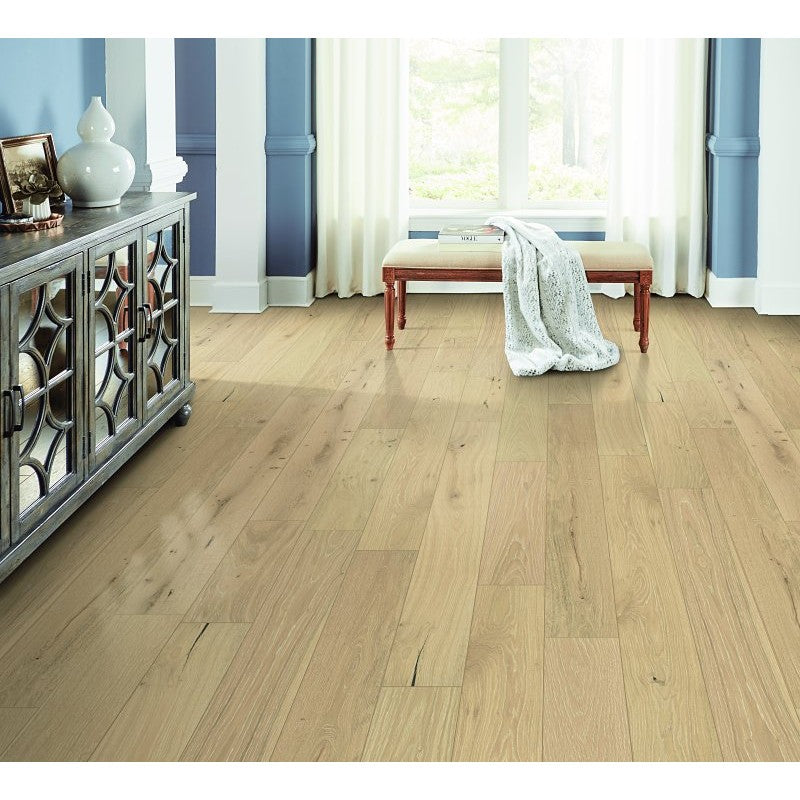 Healthier Choice Flooring HCE707A02 Flooring Plank, 1-1/2 to 6 ft L, 6-1/2 in W, Micro Bevel Edge, White Oak, Sand Ridge