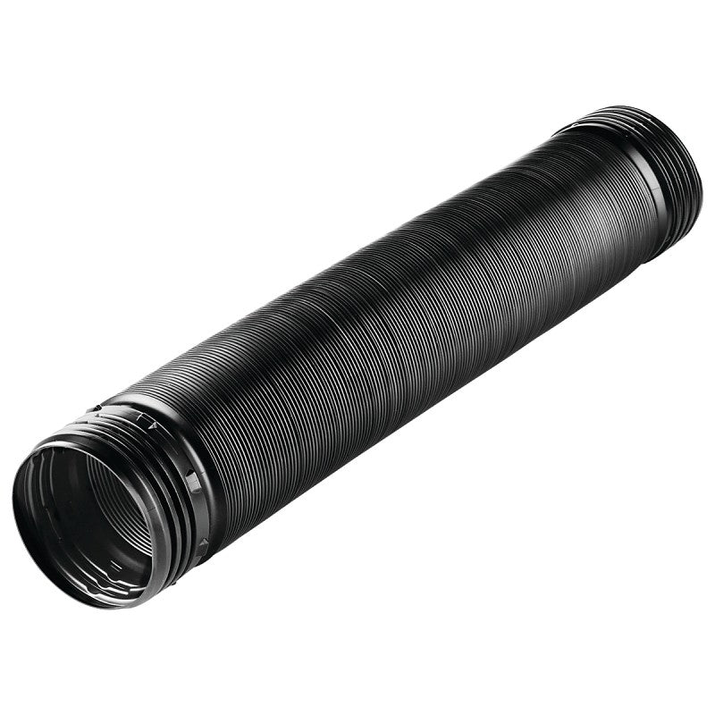 Amerimax 54021 Drain Pipe Tubing, Solid Flex, 4 in, PVC, Black, 8 ft L