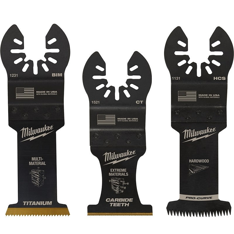 Milwaukee 49-10-9001 Blade Variety Pack, Flush Cut, Plunge, Triple-Ground Japanese Tooth, 3/SET