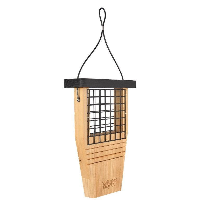 Nature's Way CWF1 Bird Feeder, Tail-Prop, Cedar/Steel, Multi-Color, 14 in H, Hanging Mounting