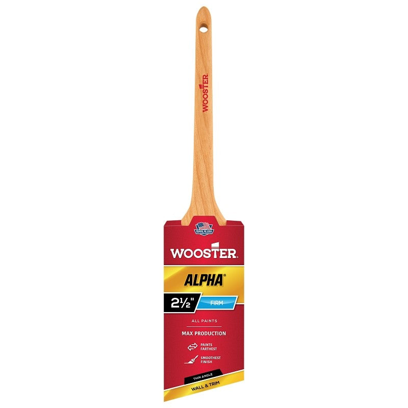 Wooster 4230-2 Paint Brush, Maple Wood Handle, 2 in W, Thin Angle Brush, 2-7/16 in L Bristle, Synthetic Fabric Bristle