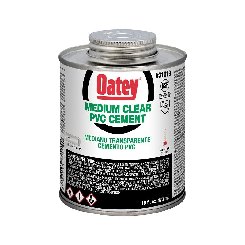 Oatey 31019 Cement, 16 oz, Liquid, Clear (Pack of 24)