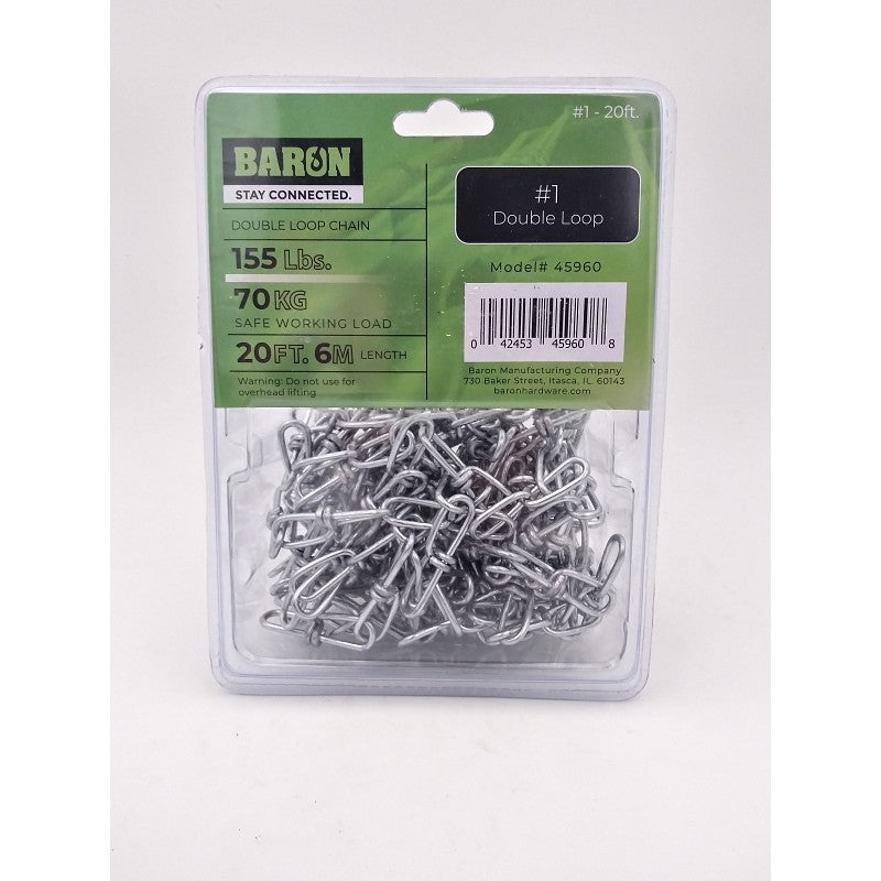 Baron 45960 Double Chain Loop, #1, 20 ft L