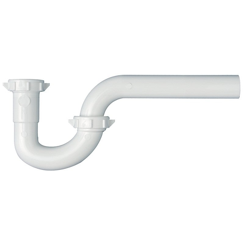 Plumb Pak PP20940 P-Trap, 1-1/2 x 1-1/2, 1-1/2 x 1-1/4 in, Slip, PVC, White