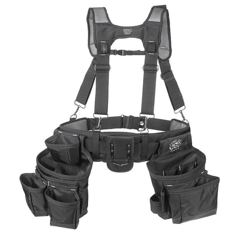 Dead On HDP400945 Carpenter's Suspension Rig, 52 in Waist, Poly Fabric, Black, 18-Pocket
