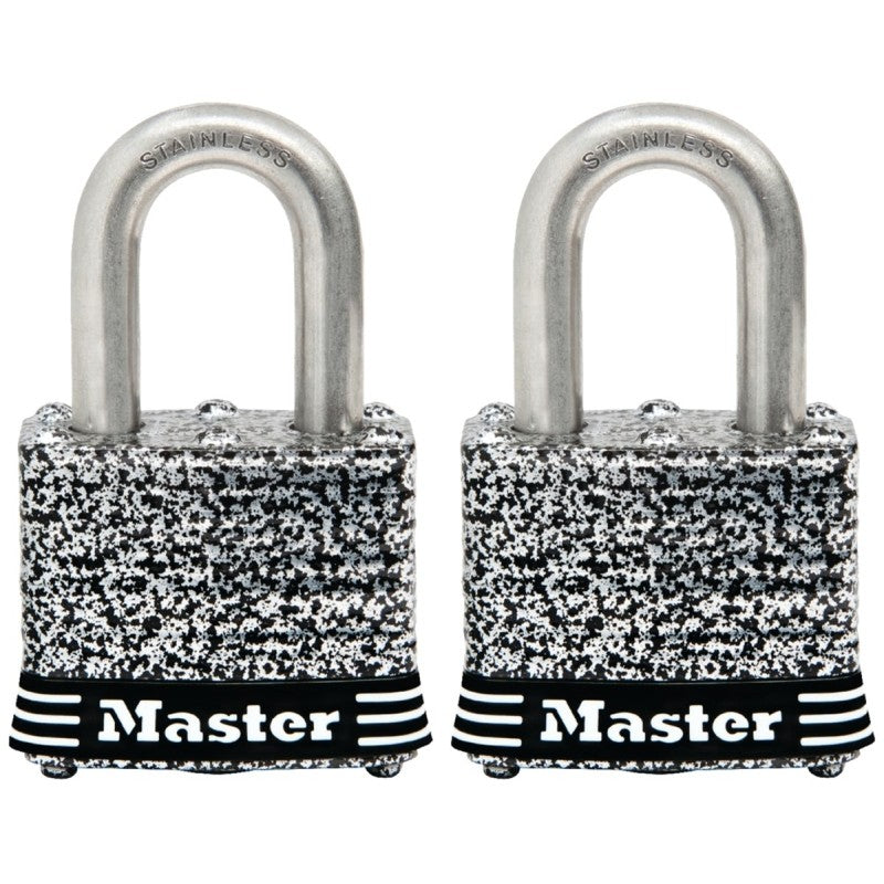 Master Lock 3SSTHC Padlock, Keyed Alike Key, 9/32 in Dia Shackle, 3/4 in H Shackle, Stainless Steel Shackle, Steel Body