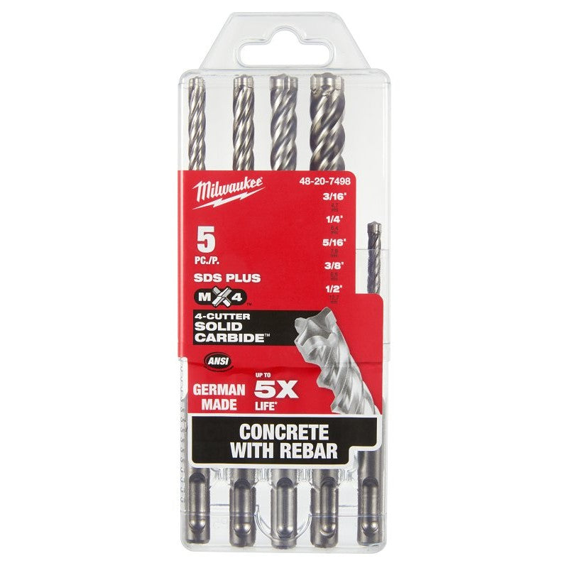Milwaukee M/2 MX4 48-20-7498 Drill Bit Set, 5-Piece, Carbide/Steel