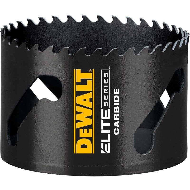 DEWALT ELITE Series DAH33 Hole Saw, 3 in Dia, 1-3/4 in D Cutting, 1/2 in Arbor, 3 TPI, Carbide Cutting Edge