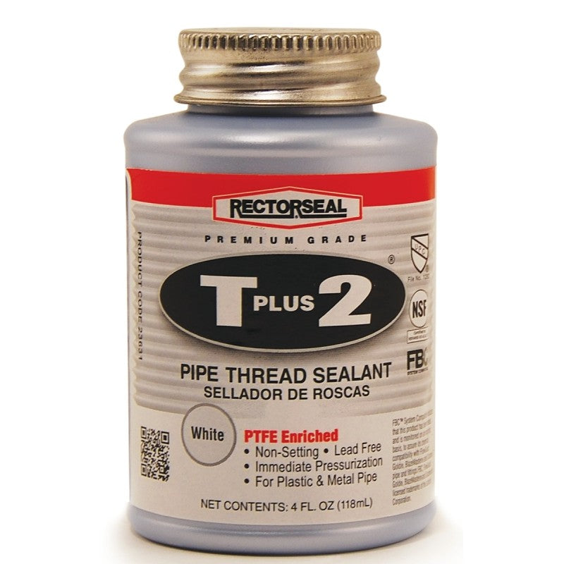 Rectorseal T Plus 2 Series 23631 Thread Sealant, 0.25 pt, Can, Paste, White