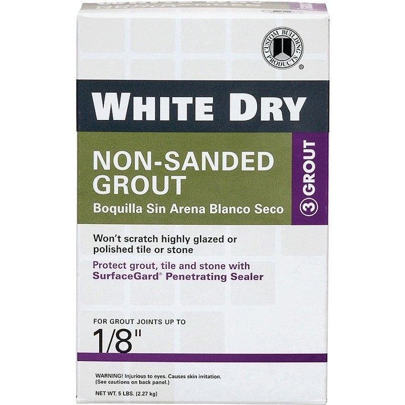Custom WDG5-4 Non-Sanded Grout, White, 5 lb Box