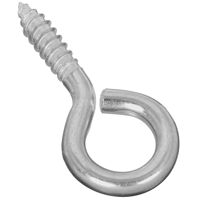 National Hardware N220-434 Screw Eye, #2 Thread, 1.12 in L Thread, 2.62 in OAL, 115 lb Working Load, Steel, Zinc